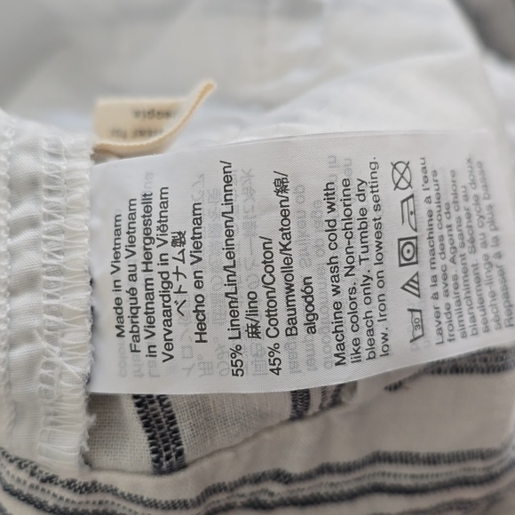 Madewell Linen-Cotton Paperbag Pants in Dark Baltic Stripe - Picture 10 of 11